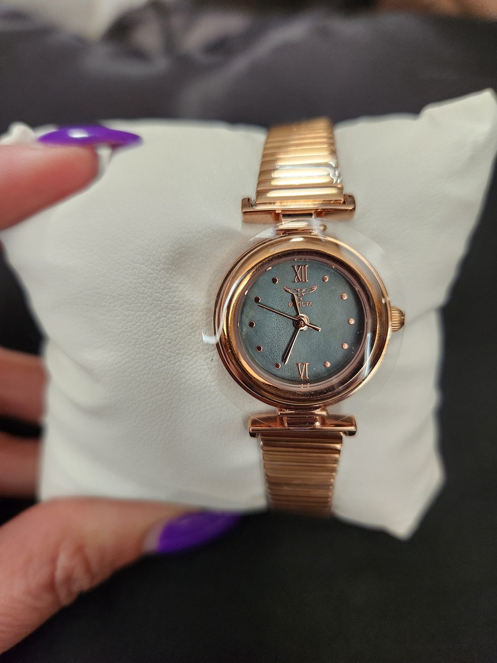 Invicta NEW Rose Gold Bracelet Watch with Blue Dial Accent